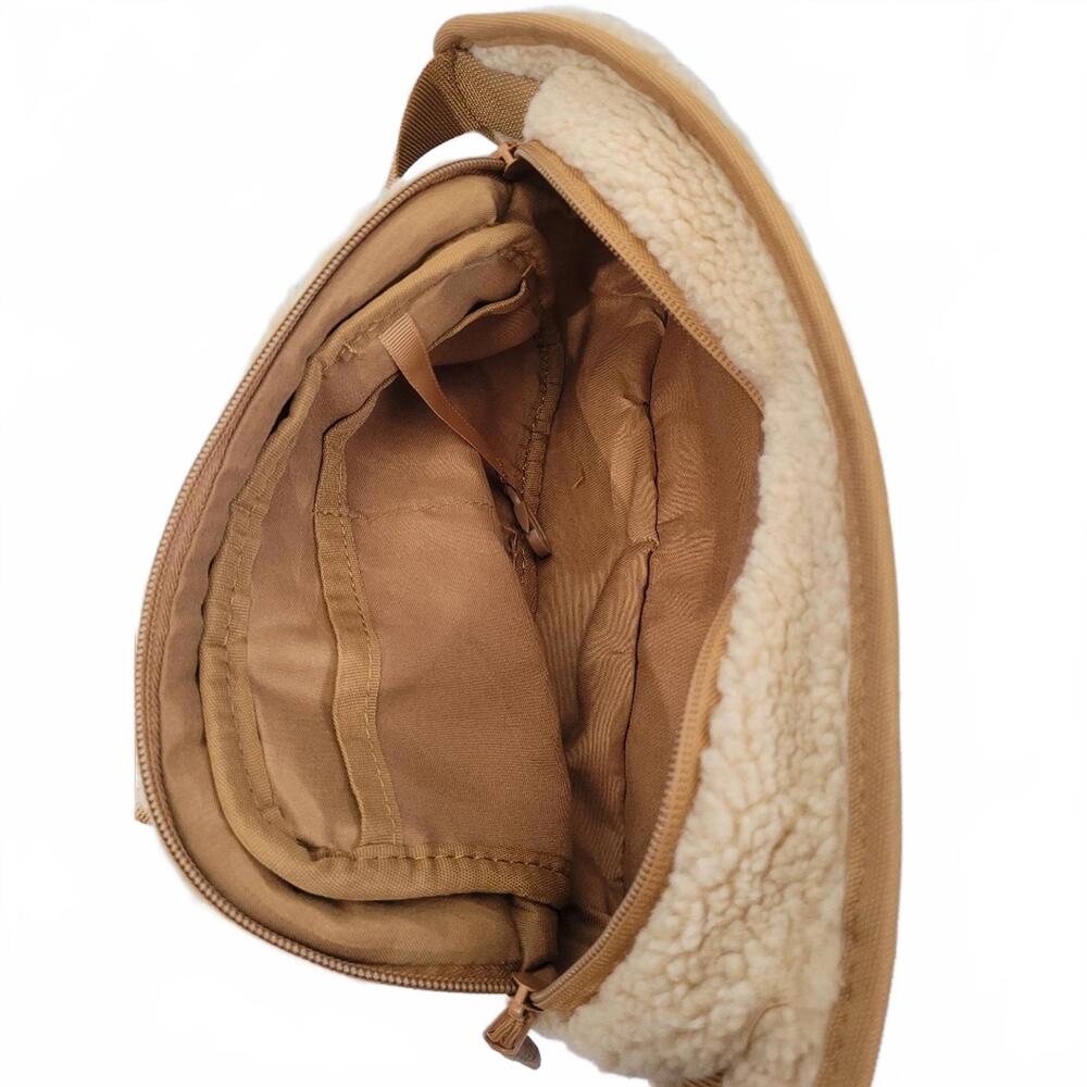 Ladies Whimsical Style Fuzzy Soft Fanny Pack Waist Pouch Adjustable Strap Two Zi - Picture 6 of 9